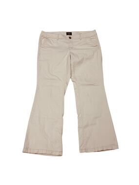 American Eagle Pants Women 16 Beige Kickboot Khaki Chino Stretch Mid Rise *READ*